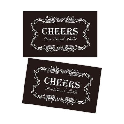 China High Quality Airport 300gsm Paper Card Black Drink Voucher Tickets For Party for sale