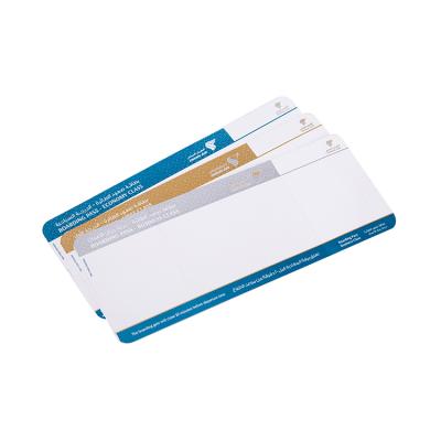 China Airport Factory Price Custom Design Print Airline Paper Boarding Pass Tickets for sale