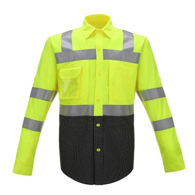 China Wholesale High Quality Two Scenes Multiple Application Men Toned Reflective Breathable Polyester Safety Shirt for sale