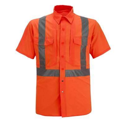 China 100% Breathable Vis Reflective Half Sleeve Safety Polyester Multi Scenes Application Men Hi Shirts for sale