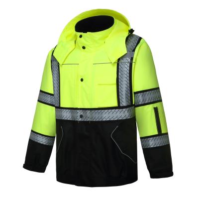 China Custom Water Proof Winter Jacket Reflective Work Clothes Safety Jacket For Motorbike for sale