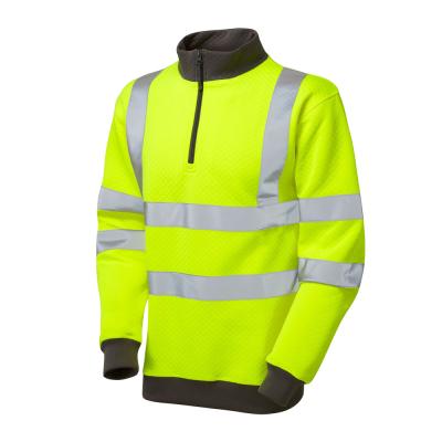 China 100% Polyester Yellow PK Fleece Cuff Reflective Multi-scene Application Winter Workwear High Elastic Work Light Safety Reflective Cuff Jacket for sale