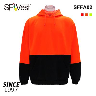 China Protect Body Customized Safety Reflective Safety Sweater Wholesales 100% Polyester High Visibility Mens Sports Hooded Sweatshirts for sale