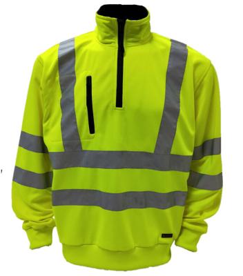 China PK Polyester Fleece Soft High Visibility Fleece Sweatshirts Comfortable 100% Winter Construction Safety Workwear Jackets for sale