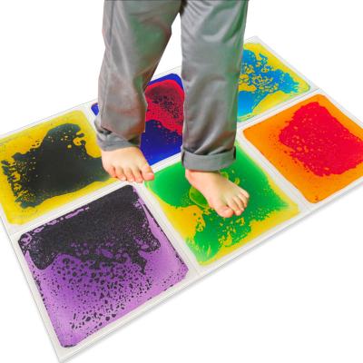 China New Design Non-Slip And Wear-Resistant Kids Playroom Dynamic Vinyl 3d Tiles Liquid Gel Filled Magic Color Changing Sensory Flooring For Kids for sale