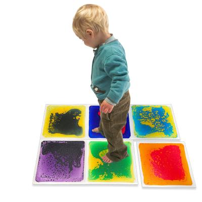 China Sensory Liquid Tiles Mat Toys For Kids Interactive Liquid Filled Non-slip and Wear-resistant Educational Sensory Training Material Wholesalers for sale