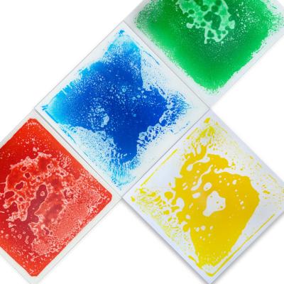 China Kindergarten Eco-Friendly Room Multi Sensory Equipment Liquid Color Gel Tiles Mat Tactile Sensory Fidget Floor Mat For Austims for sale