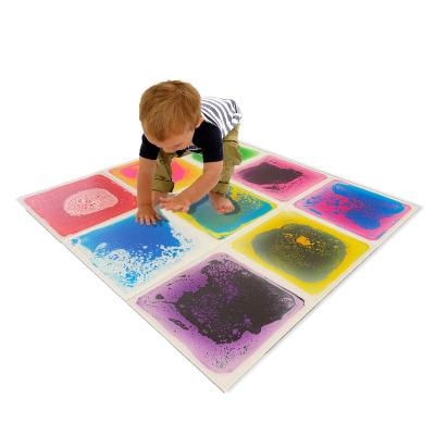 China Hot Sales 9PC Kindergarten Sensory Liquid Mats Set For Montessori Toy Floor 3D Art School Decoration Cartoon Sensory Tile Non-slip and Wear-resistant for sale