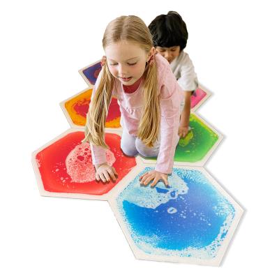 China Autism Eco Friendly Sensory Difficulty Training Material Liquid Sensory Gel Tiles PVC Sensory Toys Mat For Autistic Children for sale