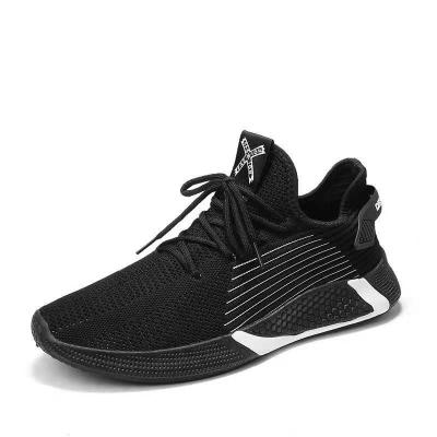 China Comfortable EVA fashion flymesh sports men's black casual shoes for sale for sale