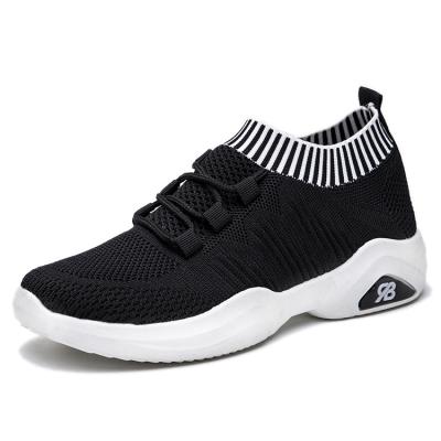 China Fashion Breathable Comfortable Men's Black Flymesh Sport Casual Shoes For Sale for sale