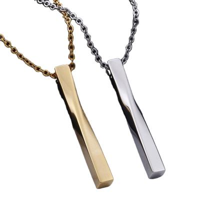 China TRENDY Personalized Bar Men's Pendant Necklace Twisted By Design for sale