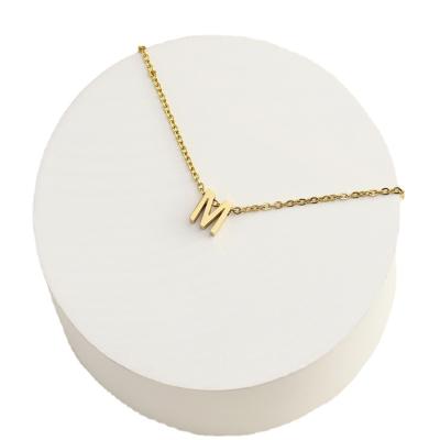 China AOFEI TRENDY Shape Tiny Stainless Steel Letter Gold Initial A-Z Alphabet Choker Necklace Jewelry For Gifts for sale