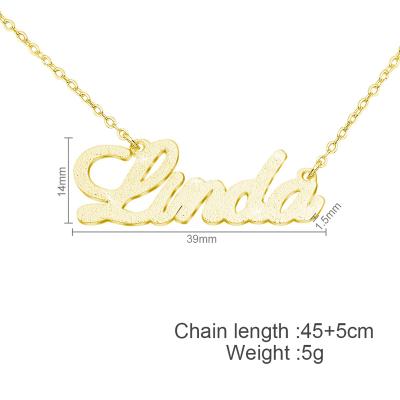 China FASHIONABLE Popular Custom Name Necklace 18K Gold Plated Women Matte Name Necklace for sale