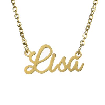 China 2020 Hot Sale FASHIONABLE 18K Gold Thin Layer Stainless Steel Custom Name Necklace Personalized for sale