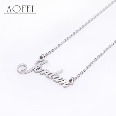 China Custom Popular Creative FASHIONABLE Logo Pendant Personalized Name Plate Necklace for Girl for sale