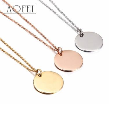 China FASHIONABLE Gold Clavicular Chain Design Empty Disc Pendants Women Charm Necklace for sale