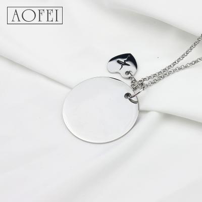 China Personalized TRENDY Vintage Hand Printed Grandmother Silver Necklace for sale