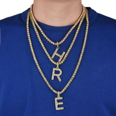 China 2020 Fashion Trend Hip Hop Jewelry Zircon Zircon Jewelry Initial Letters Shein Necklace 26 for sale