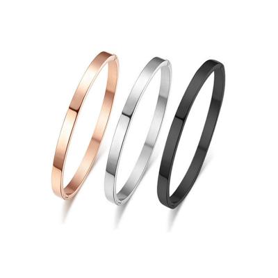 China TRENDY Modern Simple Design Engagement Cuff Bangle Stainless Steel Bracelet for sale