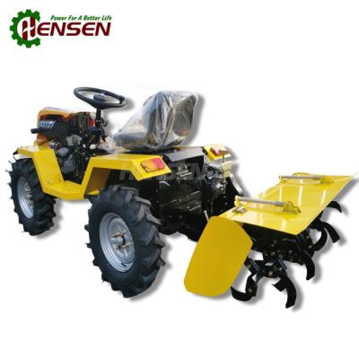 China 12hp to 18hp agricultural multi-function 4x4 tractor mini tractor with back rotary tiller for sale