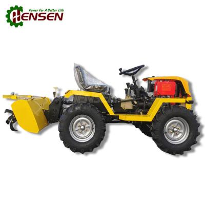 China Small Farm Tractors 12hp To 18hp Tractor Mini 4x4 With Back Rotary for sale