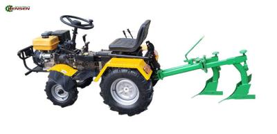 China Yellow Black Mini Tractor 4x4 Garden Tractor Rear 2 Tined Plow for sale