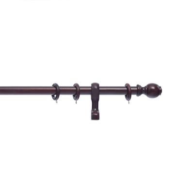 China Wooden Window Curtain Rod Wood , Double Wooden Curtain Pole Rod Set for sale