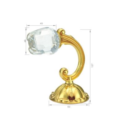 China Crystal Elegant Curtain Tieback Hooks Rose Shape Crystal Curtain Hook for Tieback Curtain Accessories for sale