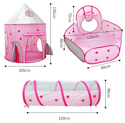 China Sports Portable 3pc Space Capsule Kids Play Tent Foldable Inflatable Tent With Play Tunnel for sale