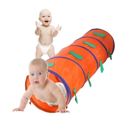 China Outdoor Play Toy Orange Kids Play Tunnel Soft Tent Children Crawling Through Tunnel Tent Gifts For Boys Girls for sale