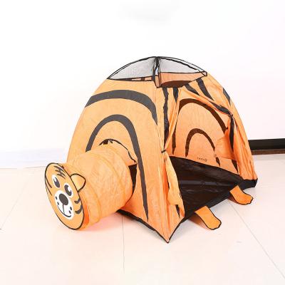 China Wholesale 2pcs Breathable Foldable Cartoon Animal Children Play Tent Kids Splicing Tunnel Toy Tent for sale