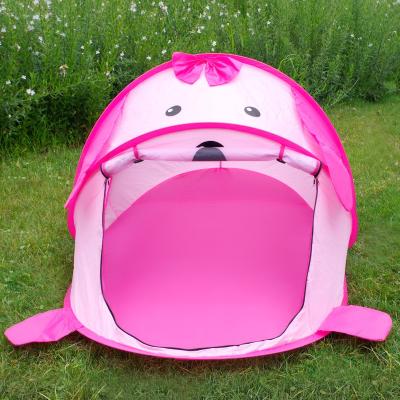 China Wholesale Animal Design Stocked Cute Pink Kids Play Tent Pop Up Kids Teepee Tent For Indoor Outdoor for sale