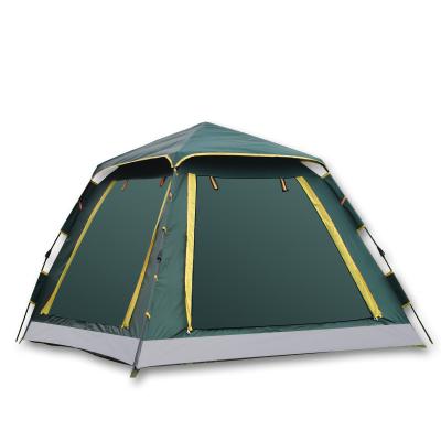 China Factory Wholesale Outdoor Automatic 3-4 Person Camping Tent UV/Noise Protection Waterproof /Stocked Up Camping Four Corner Tent for sale