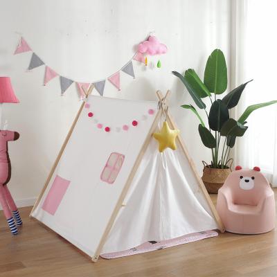 China Breathable New Style Cute Cartoon Kids Toy Housetriangle Tent Indoor Castle Play Tent For Girl for sale