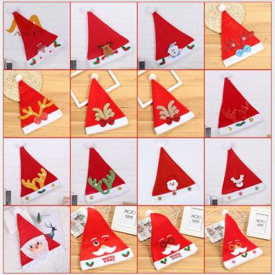 China Many Red LED Christmas Hat Cartoon Merry Christmas Hat Embroidered Tan Adult Size Santa Claus Cosplay Props Christmas Child Gift for sale