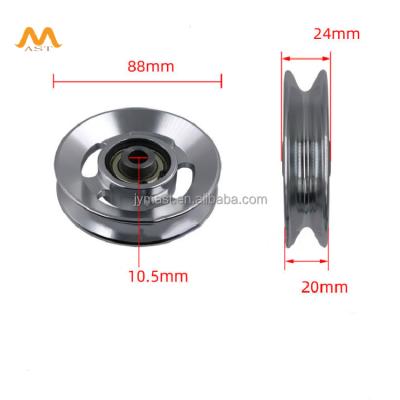 China Aluminum Metal/Plastic Bearing Pulley For Gym Equipment Trainer Multifunctional Large Complete Pulley Bird Pulley 88mm for sale