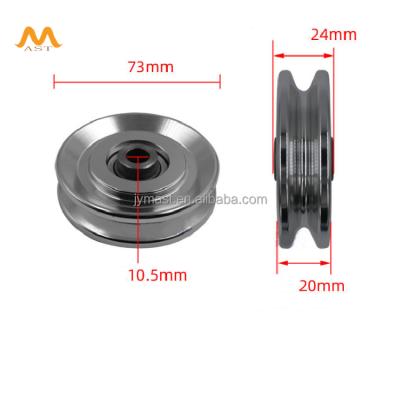 China Aluminum Metal/Plastic Bearing Pulley For Gym Equipment Trainer Multifunctional Large Complete Pulley Bird Pulley 73mm for sale