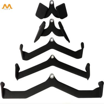 China 8pc Fitness Mag Grip Grip Handle Bar Pulley Cable Machine Attachment Gym Lat Wrap Rubber Set Bar for sale