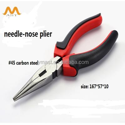 China Long 8inch Carbon Steel Copper Needle Nose Side Cut Pliers for sale