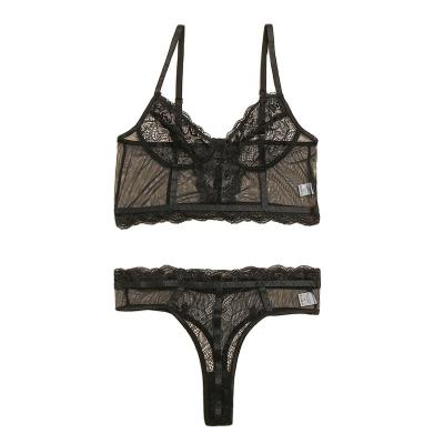 China AD922-S8576H Hot Sexy Two-Piece Lace Thong Lingerie Suit Perspective Sexy Underwear Set for sale