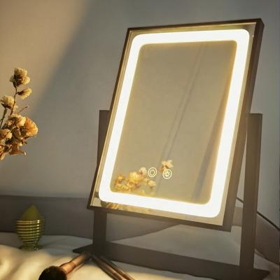 China Modern Cheap Price High Quality Factory Provide Square Smart Custom Lighted LED Makeup Mirror Hollywood Makeup Mirror for sale