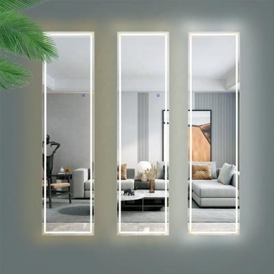 China Modern Led Illuminated Dressing Mirror Wardrobe Mirror Model Design Hotel Modern Rectangle 3D Large Full Length Anti-fog Waterproof for sale