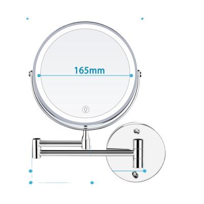 China Modern High Quality Rechargeable Wall Mounted Lighted Makeup Vanity Mirror for sale