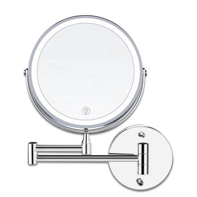 China Modern 360 swivel extendable adjustable bathroom makeup mirror wall mount movable shaving mirror for sale