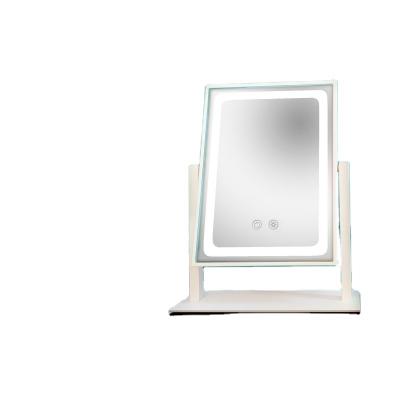 China Modern Newest Fashion Usb Charging Led Lighted Travel Mirror Desktop Magnified Makeup Vanity Led Mirror for sale