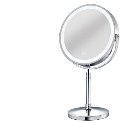 China Modern Hot Sale Bathroom Cosmetics Makeup Mirror Tools Glass Gift Mirror With Light Magnifying Standing Mirror Ouch Screen for sale