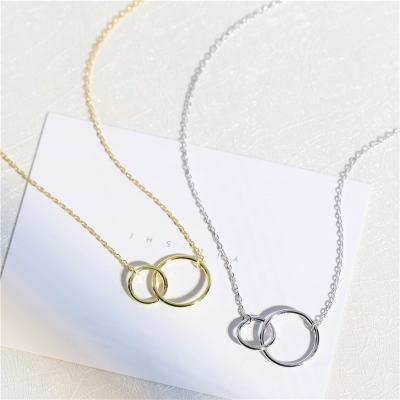 China FASHIONABLE Mother Daughter Love Wholesale Jewelry 925 Sterling Silver Circle Charm Lock Necklace for sale