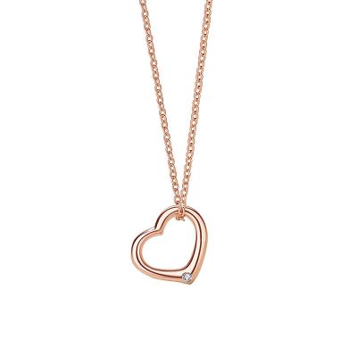 China Eco Friendly Floating Hypoallergenic Simple Heart Pendant Necklace Form 925 Sterling Silver Necklace For Girls I Love You With Lowercase Di for sale