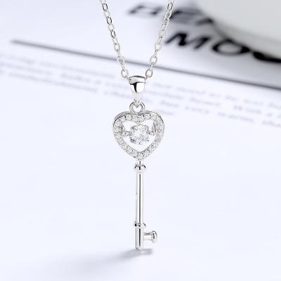 China Wholesale FASHIONABLE Lucky Love Key Shape Necklace 925 Women's Silver Jewelry for sale